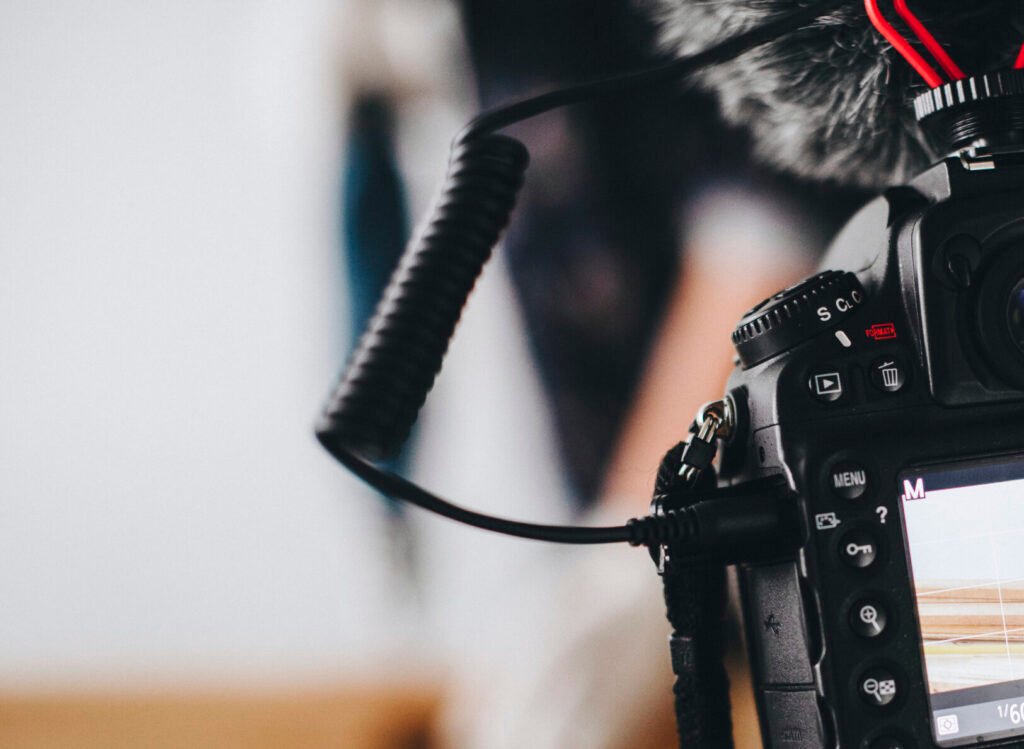 Camera recording a video for a DIY blogger